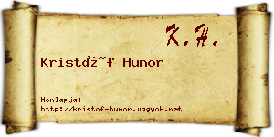 Kristóf Hunor névjegykártya